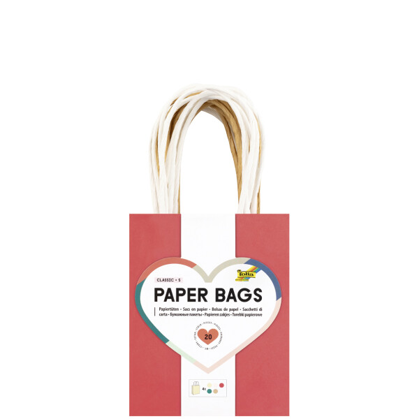 folia Papier-Tragetaschen CLASSIC, Größe: S, farbig sortiert