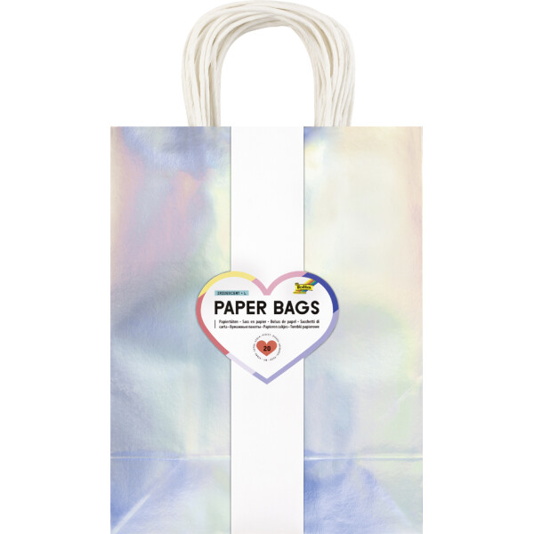 folia Papier-Tragetaschen IRISIEREND GLÄNZEND, Größe: M