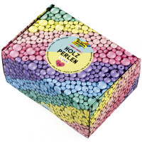 folia Holzperlen-Mix BASIC Jumbobox, 1 kg