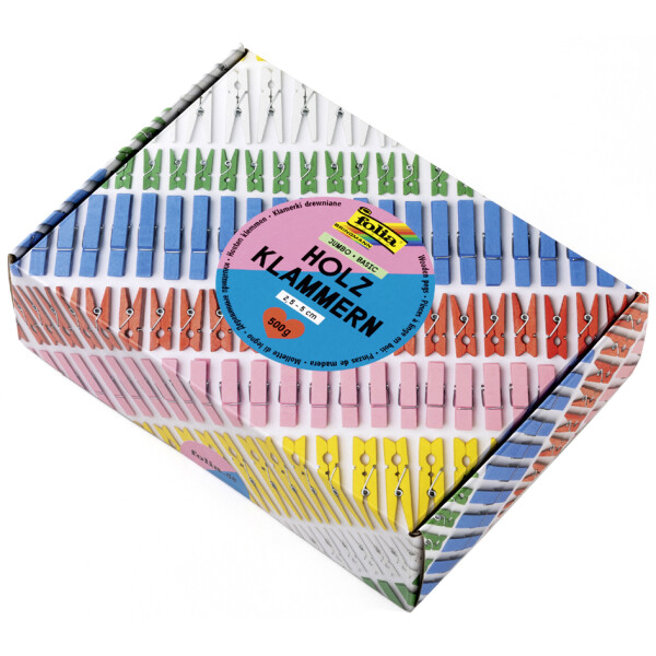 folia Holzklammern-Mix BASIC Jumbobox, 500 g