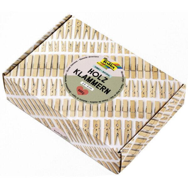 folia Holzklammern-Mix BASIC Jumbobox, 500 g