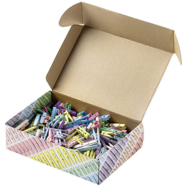 folia Holzklammern-Mix PASTEL Jumbobox, 500 g