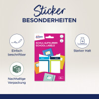 AVERY Buchetiketten, Papier, 48 x 70 mm, farbige Rahmen