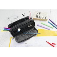 EBERHARD FABER Schlamper-Etui, 3 Fächer, anthrazit schwarz