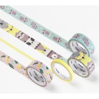 folia Deko-Klebeband Washi-Tape "HOTFOIL WILDLIFE", 4er Set
