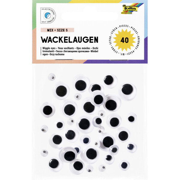 folia Wackelaugen-MIX, Gr&ouml;&szlig;e S, selbstklebend