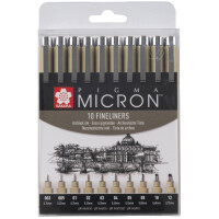 SAKURA Fineliner PIGMA MICRON, 10er Etui, schwarz