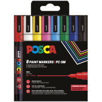 POSCA Pigmentmarker PC-3M, softe Farben, 8er Etui