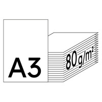 BASIC Universal Kopierpapier weiß A3 80g - 1 Karton (2.500 Blatt)