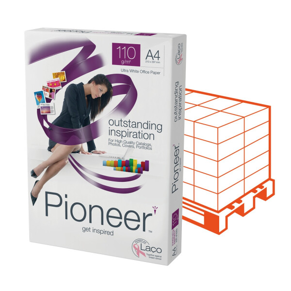 PIONEER outstanding inspiration Premiumpapier hochweiß A4 120g - 1 Palette (64.000 Blatt)