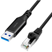 LogiLink USB 3.0 Ethernet-Kabel, USB-A - RJ45 Stecker, 1,5 m