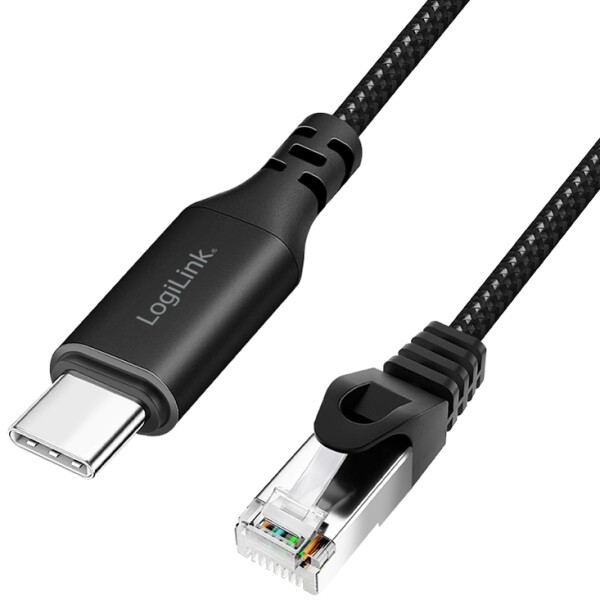 LogiLink USB 3.2 Ethernet-Kabel, USB-C - RJ45 Stecker, 3,0 m