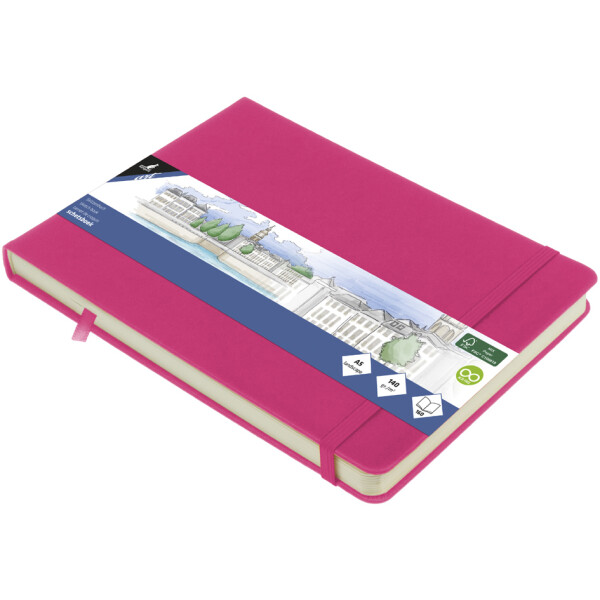 kangaro Skizzenbuch, 80 Blatt, DIN A5 quer, hot pink