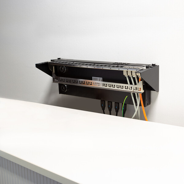 LogiLink 19" Rack zur Untertisch- Wandmontage, 1 HE, schwarz