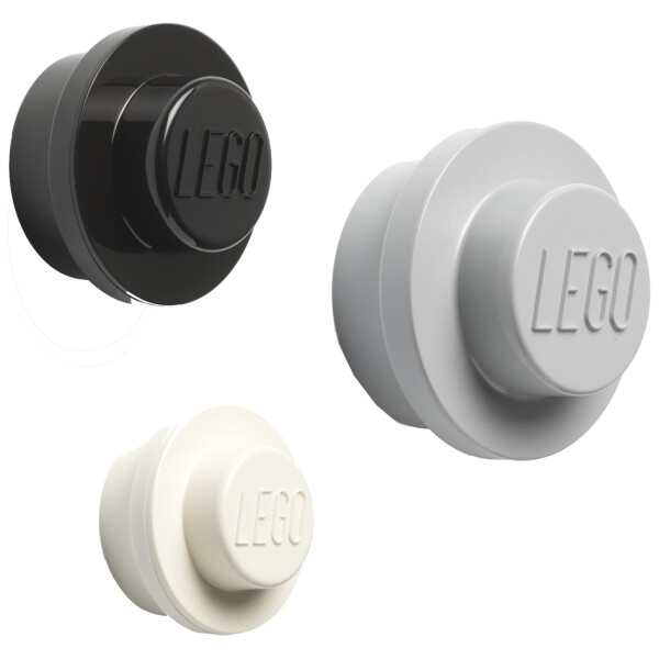 LEGO Garderobenhaken-Set WALL HANGER SET, wei&szlig; schwarz grau