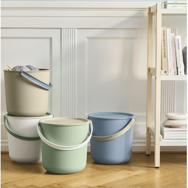 NHG Aufbewahrungseimer AKITA, 10 Liter, blau hellbeige