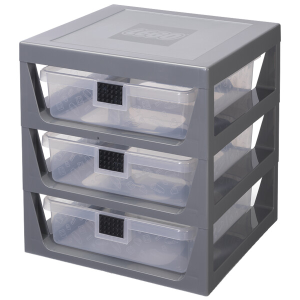 LEGO Schubladenbox 3-DRAWER STORAGE RACK, 3 Schübe, blau