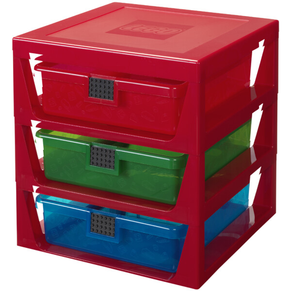 LEGO Schubladenbox 3-DRAWER STORAGE RACK, 3 Schübe, blau