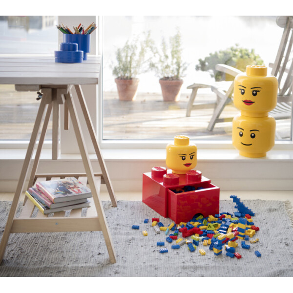 LEGO Aufbewahrungskopf STORAGE HEAD BOY, L, 8,5 Liter, gelb