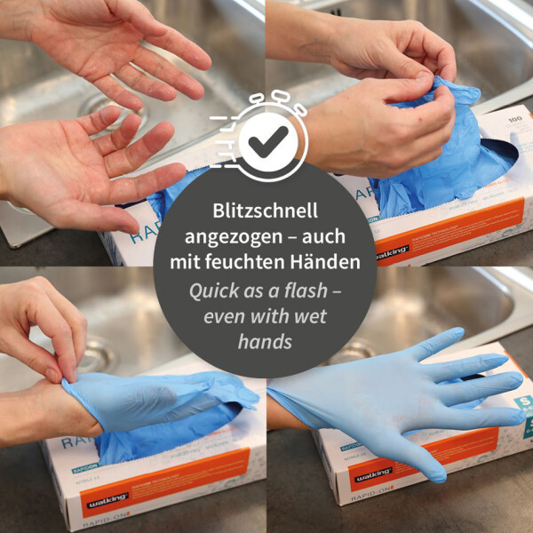 HYGOSTAR Nitril-Handschuh Rapid-On, M, blau, puderfrei