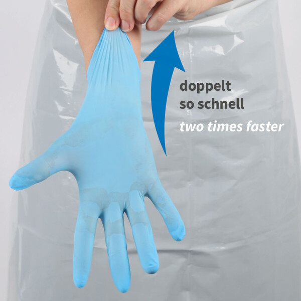 HYGOSTAR Nitril-Handschuh Rapid-On, M, blau, puderfrei