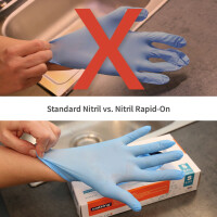 HYGOSTAR Nitril-Handschuh Rapid-On, M, blau, puderfrei