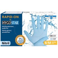 HYGOSTAR Nitril-Handschuh Rapid-On, L, blau, puderfrei