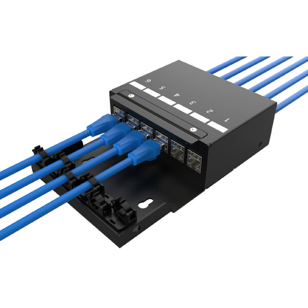 DIGITUS Konsolidierungspunkt-Gehäuse, 6-Port, schwarz