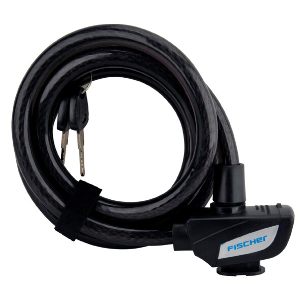 FISCHER Kabel-Fahrradschloss, Länge: 1.800 mm, schwarz
