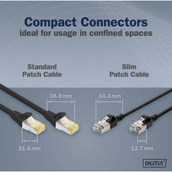 DIGITUS Slim Patchkabel, Kat. 6A, F FTP, gr&uuml;n, 1,0 m