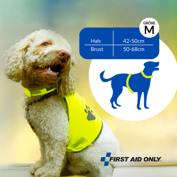 FIRST AID ONLY Hunde-Warnweste mit Pfoten-Print, gelb, L
