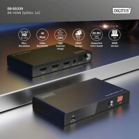 DIGITUS 8K HDMI Splitter, 1x2, schwarz
