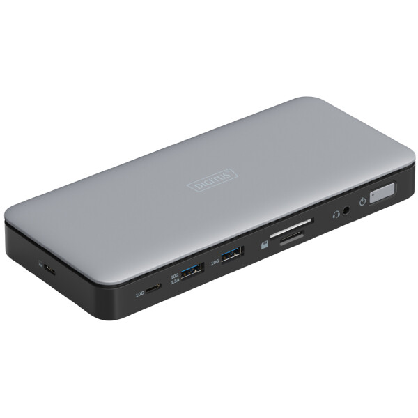 DIGITUS Docking Station, USB-C, 11-Port, grau schwarz
