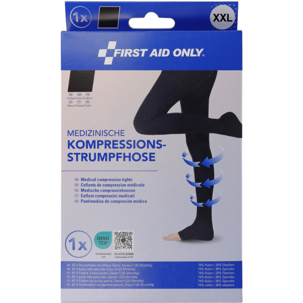 FIRST AID ONLY Kompressions-Strumpfhose, XXL, schwarz