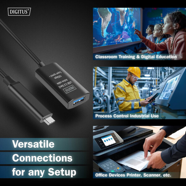 DIGITUS USB 3.2 Gen1 Aktives Verlängerungskabel, 10,0 m