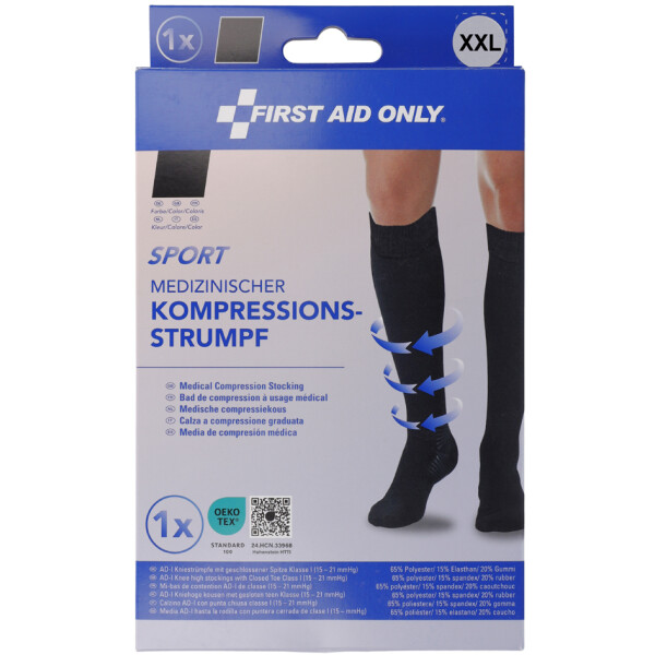 FIRST AID ONLY Kompressions-Strumpf SPORT, kniehoch, L