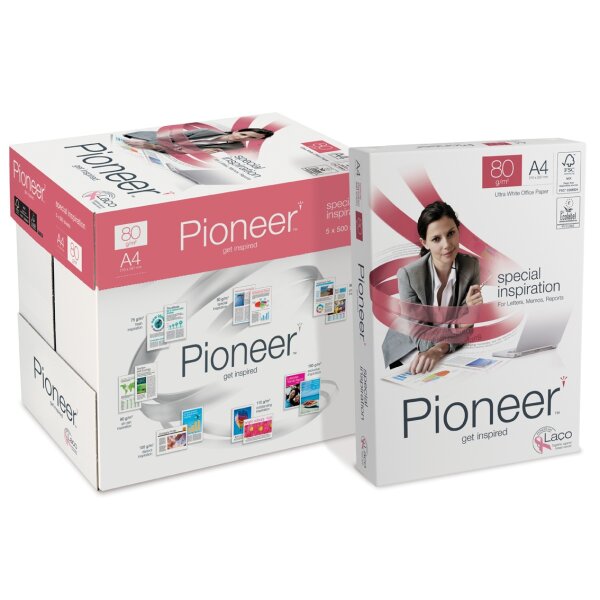 PIONEER special inspiration Premiumpapier hochwei&szlig; 2-fach gelocht A4 80g - 1 Karton (2.500 Blatt)