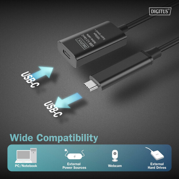 DIGITUS USB 3.2 Gen1 Aktives Verlängerungskabel, 5,0 m