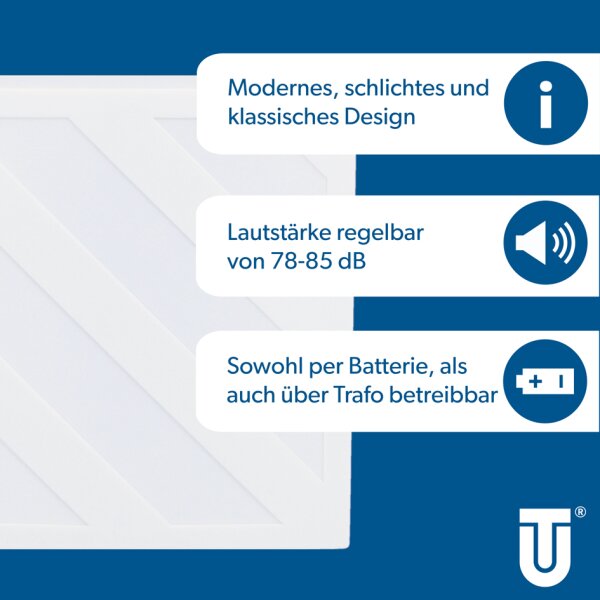 uniTEC Dreiklang-Gong Turino, wei&szlig;