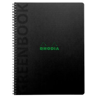 RHODIA Collegeblock GREENBOOK, DIN A5+, kariert, schwarz