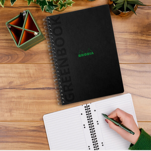 RHODIA Collegeblock GREENBOOK, DIN A5+, liniert, schwarz