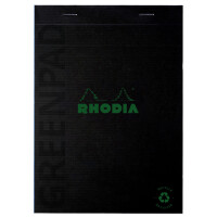 RHODIA Notizblock GREENPAD, DIN A4, liniert, schwarz