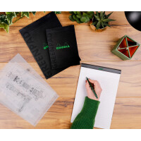 RHODIA Notizblock GREENPAD, DIN A4, liniert, schwarz