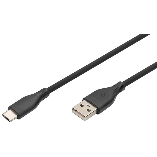 DIGITUS USB 2.0 Silikon-Anschlusskabel, USB-C - USB-A, 0,5 m