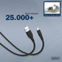 DIGITUS Silikon-Anschlusskabel, USB-A - Lightning, 0,5 m