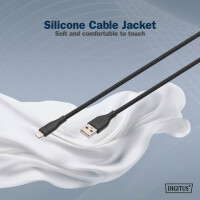 DIGITUS Silikon-Anschlusskabel, USB-A - Lightning, 0,5 m