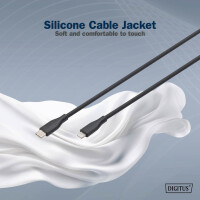 DIGITUS Silikon-Anschlusskabel, USB-C - Lightning, 2,0 m