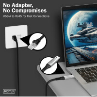 DIGITUS USB 3.2 Ethernet Kabel, USB-A - RJ45 Stecker, 5,0 m