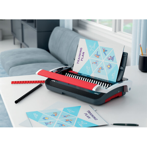GBC Plastikbindegerät CombBind CB15, schwarz rot silber