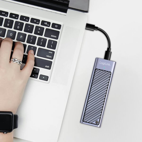LogiLink USB 3.2 Gen 2x2-Geh&auml;use f&uuml;r M2 NVMe &amp; SATA SSD
